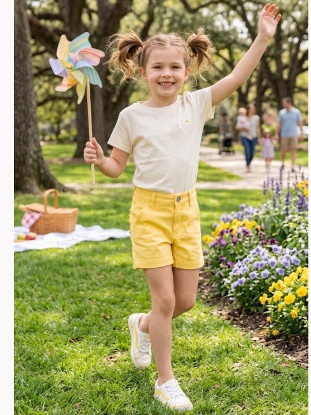 Ruffle Butts Bright Yellow High-Waist Girls' Shorts